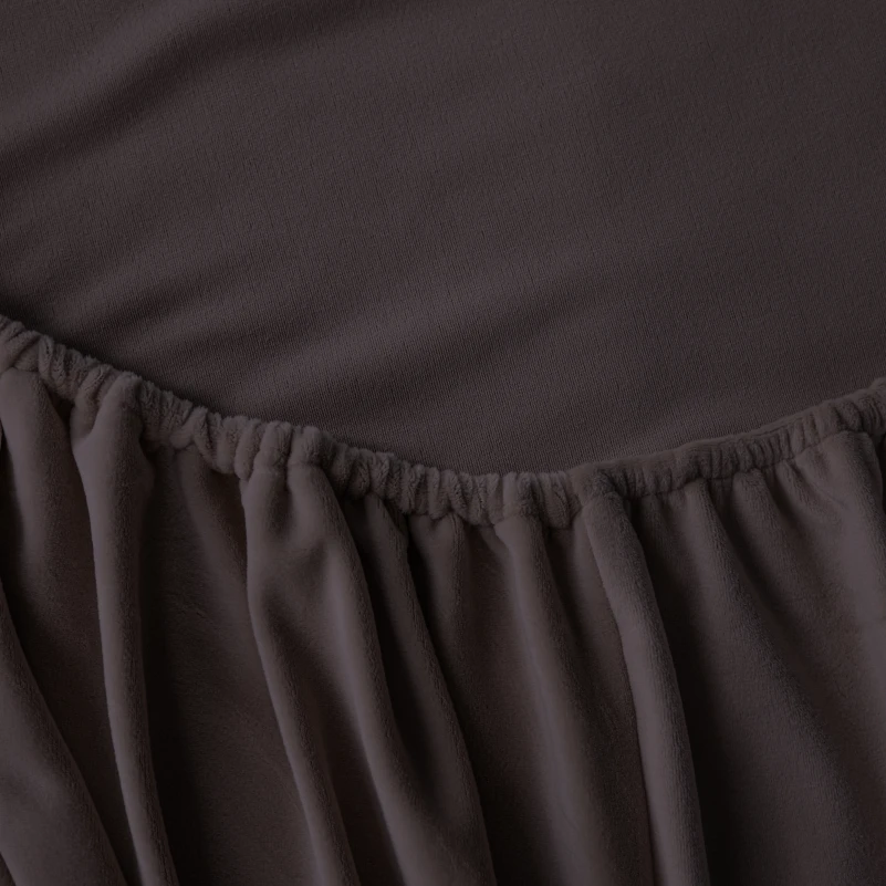 Простирадло на гумці Велюр Winter Frost 28-0003 Brown Velvet - висота 25 см (дитячі 10 см)