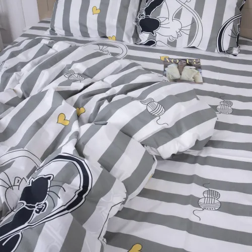 Простынь MirSon Ranforce Elite 17-0474 Spring cats - 2