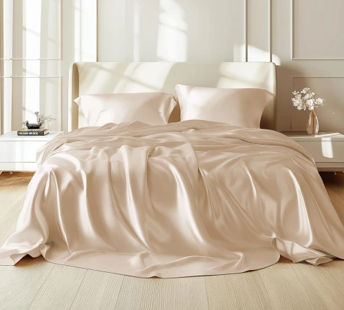 Комплект постільної білизни 100% натуральний шовк сорт Mulberry 30-09 golden beige