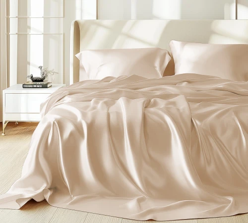 Комплект постільної білизни 100% натуральний шовк сорт Mulberry 30-09 golden beige - 2