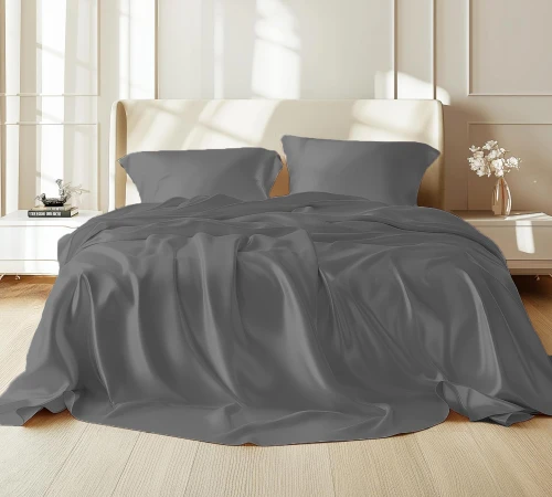 Комплект постільної білизни 100% натуральний шовк сорт Mulberry 30-03 graphite