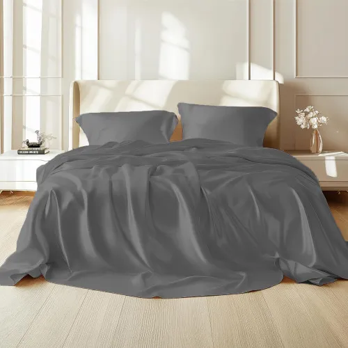 Комплект постельного белья 100% натуральный шелк сорт Mulberry 30-03 graphite