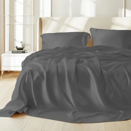 Комплект постельного белья 100% натуральный шелк сорт Mulberry 30-03 graphite - 2