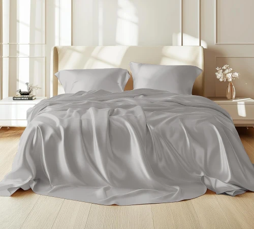 Комплект постільної білизни 100% натуральний шовк сорт Mulberry 30-04 gray pearl