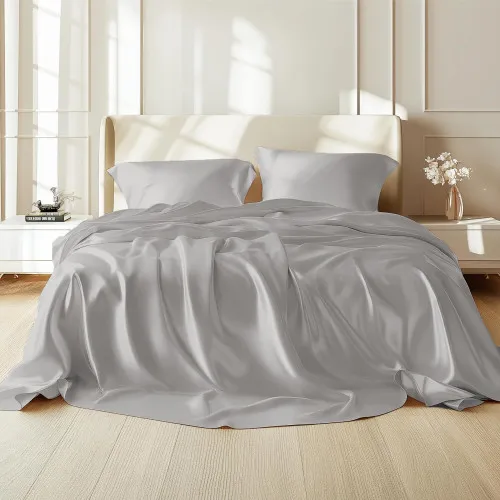 Комплект постільної білизни 100% натуральний шовк сорт Mulberry 30-04 gray pearl