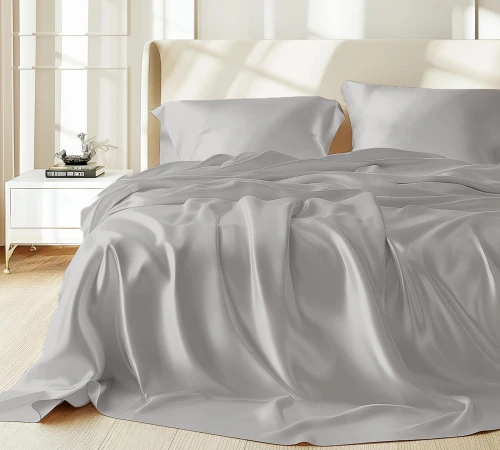 Комплект постільної білизни 100% натуральний шовк сорт Mulberry 30-04 gray pearl - 2