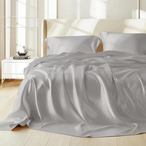 Комплект постільної білизни 100% натуральний шовк сорт Mulberry 30-04 gray pearl - 2