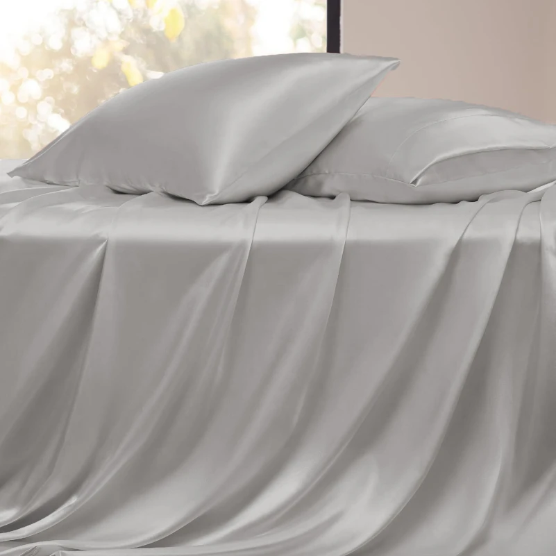 Комплект постільної білизни 100% натуральний шовк сорт Mulberry 30-04 gray pearl - 2