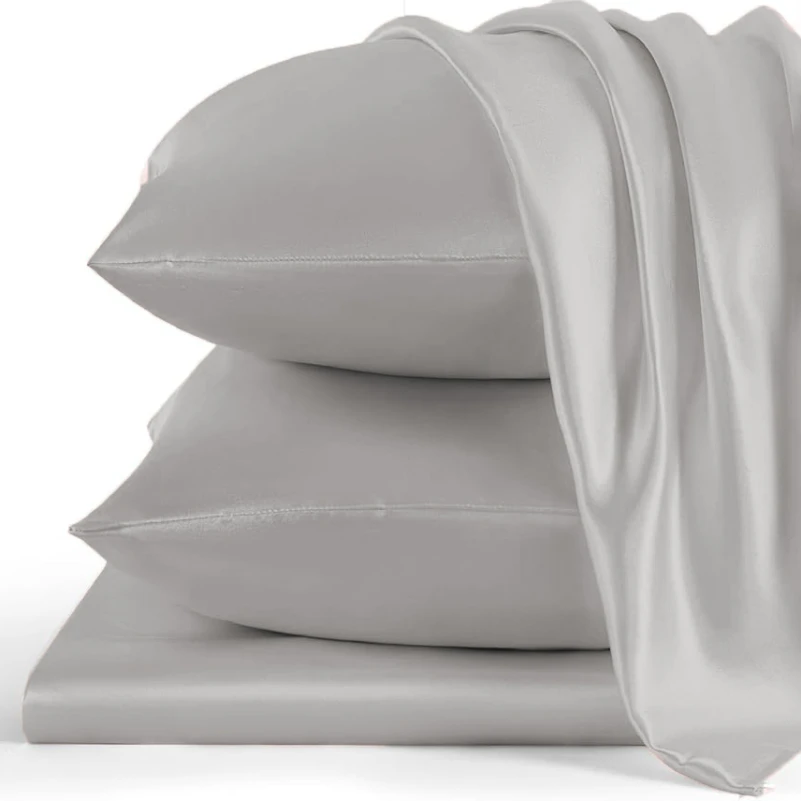 Комплект постільної білизни 100% натуральний шовк сорт Mulberry 30-04 gray pearl - 3