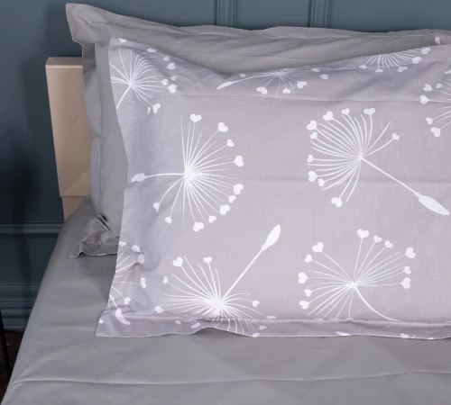 Наволочка Поплин 00-3 "Grey Dandelions" - 2