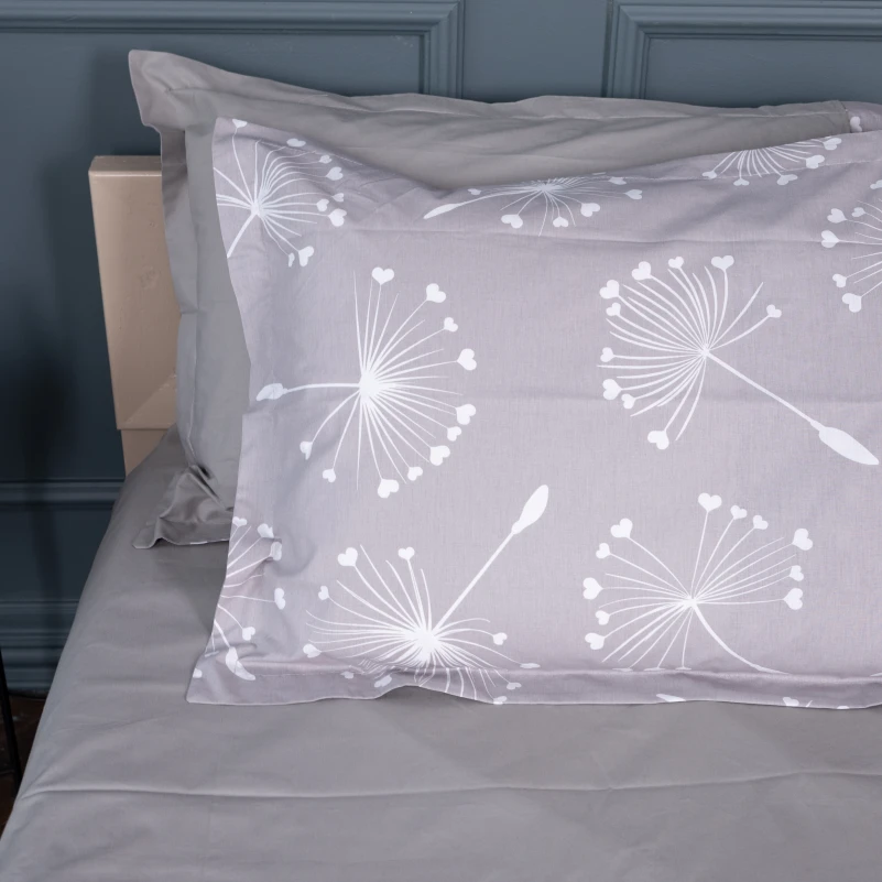 Комплект постільної білизни Поплін 00-3 "Grey Dandelions" - 6