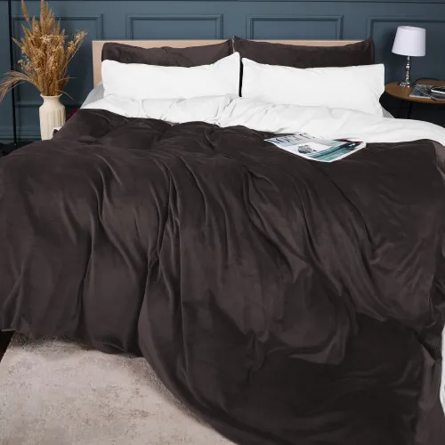 Комплект постельного белья Велюр Winter Frost 28-0001 + 28-0003 Lilium Velvet