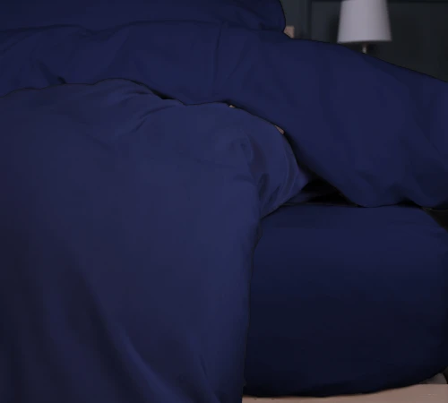 Простынь на резинке Велюр Winter Frost 28-0006 Navy blue Velvet - высота 25 см (детские 10 см) - 2