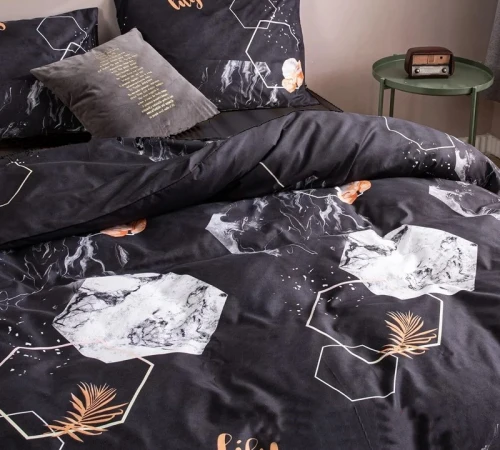 Підковдра Бязь 17-0309 Black marble