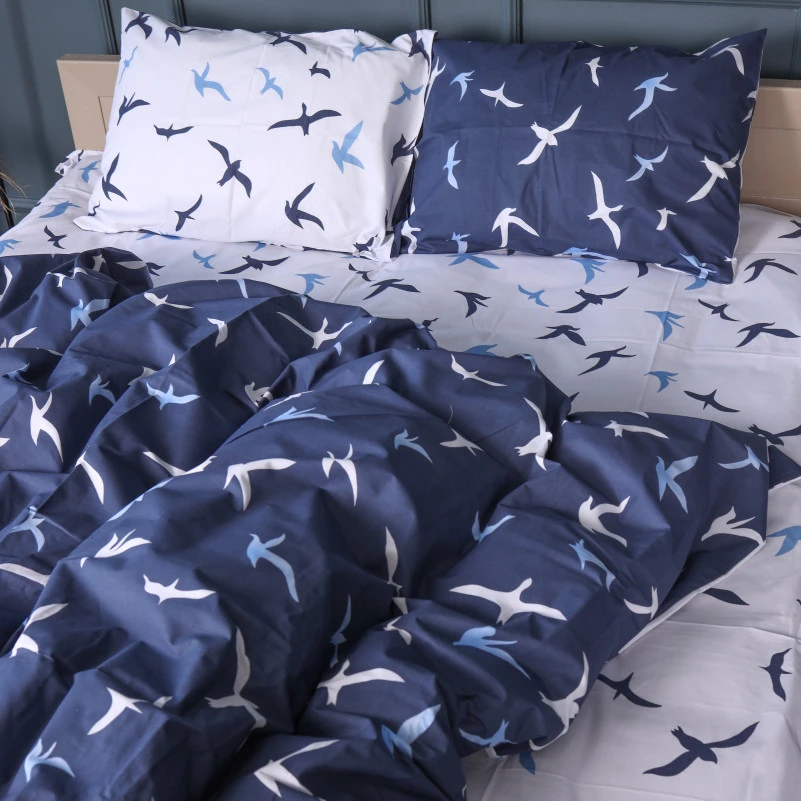 Комплект постільної білизни Бязь 17-0825 Flying birds blue