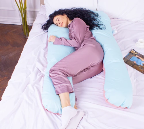 Подушка для беременных и отдыха U-образная № 8016 Eco Line "Dusty Rose" EcoSilk микросатин