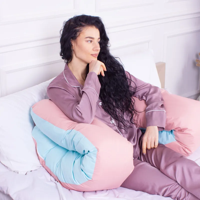 Подушка для беременных и отдыха U-образная № 8016 Eco Line "Dusty Rose" EcoSilk микросатин - 6