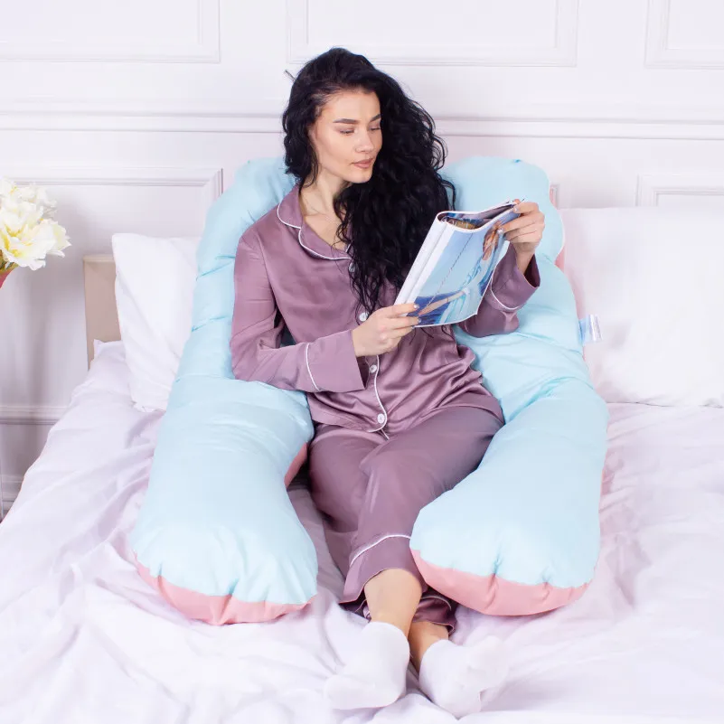 Подушка для беременных и отдыха U-образная № 8016 Eco Line "Dusty Rose" EcoSilk микросатин - 8