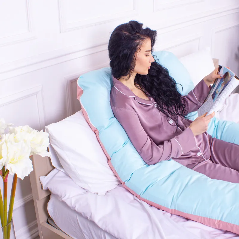 Подушка для беременных и отдыха U-образная № 8016 Eco Line "Dusty Rose" EcoSilk микросатин - 9