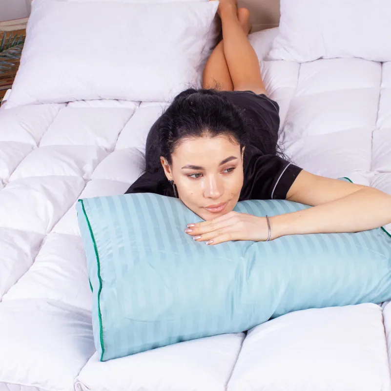 Подушка ортопедична (стружка Memory) №4246 Satin Stripe 30-0014 Mint 58*40*10,5 см - 5