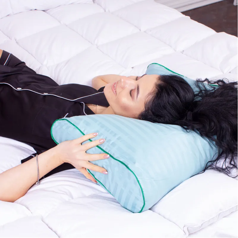 Подушка ортопедична (стружка Memory) №4246 Satin Stripe 30-0014 Mint 58*40*10,5 см - 7