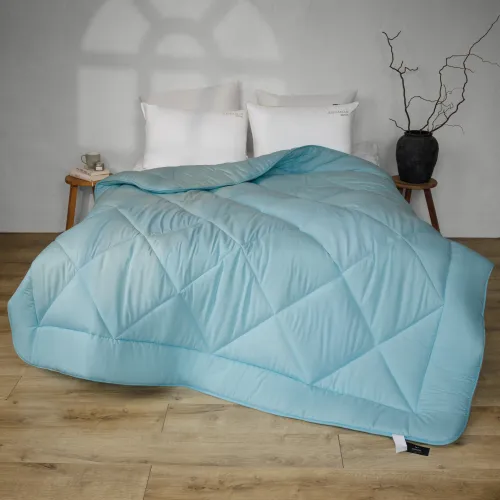 Одеяло шерстяное Eco Light Blue №1640 шерсть микросатин (супер теплое)