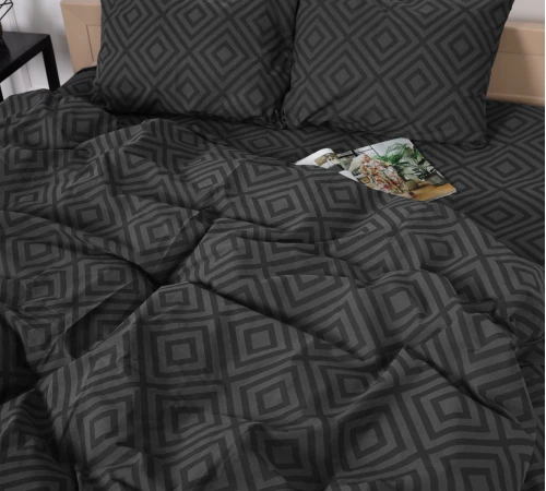 Наволочка бязь 17-0625 Geometry Graphite Black Friday - 2
