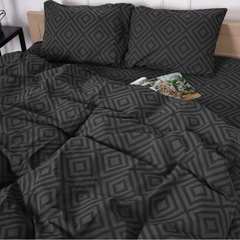 Наволочка бязь 17-0625 Geometry Graphite Black Friday - 1