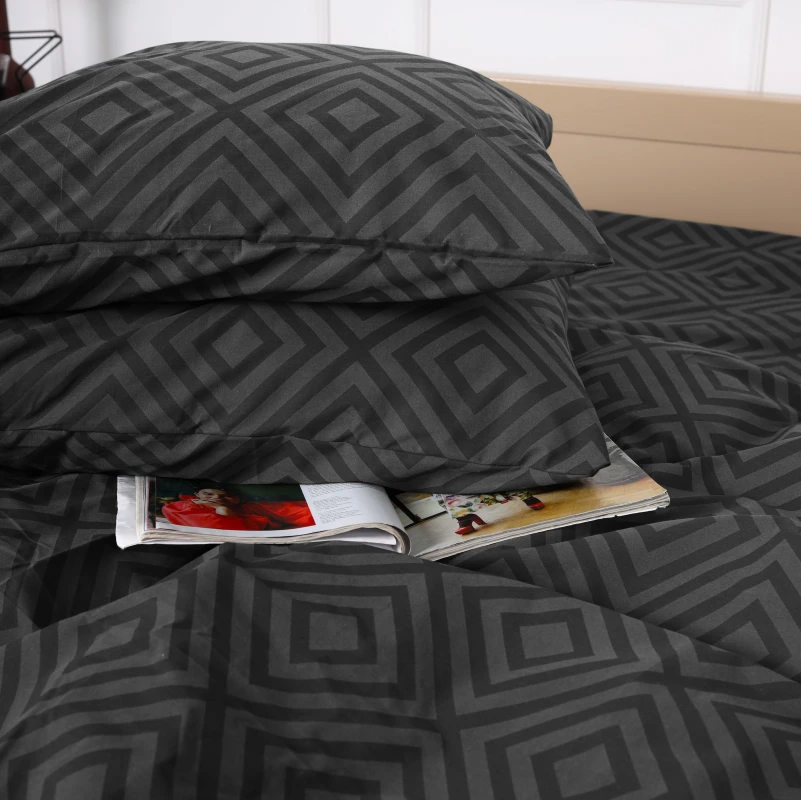 Наволочка бязь 17-0625 Geometry Graphite Black Friday