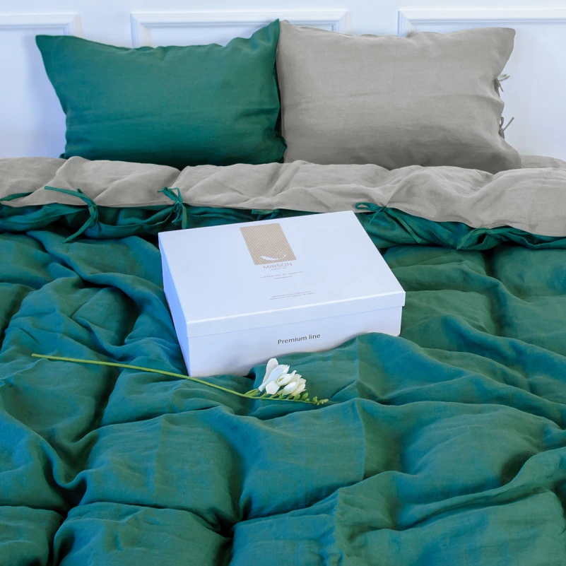 Пододеяльник Лен Organic Natural Line "Green meadow" - 4