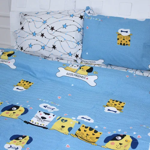 Простынь MirSon Ranforce Elite 17-0518 Cat-dog blue - 2