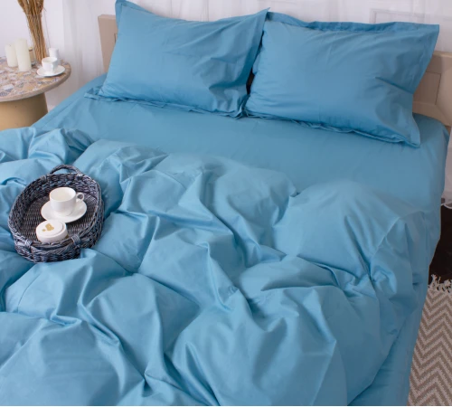 Простирадло на гумці Poplin Line "067 Green wave" - висота 25 см (дитячі 10 см)