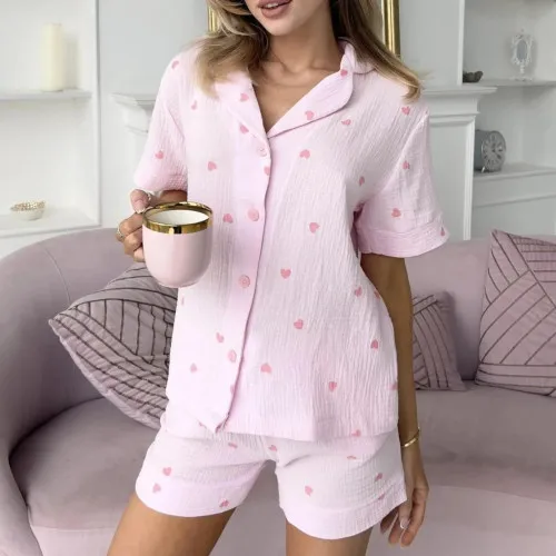 Пижама "Heart" pink с шортами