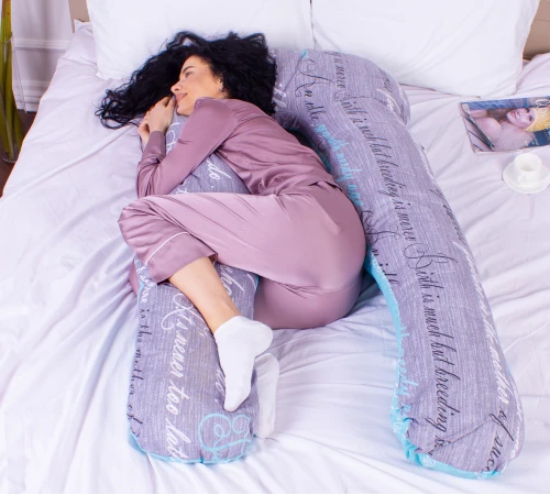 Подушка для беременных и отдыха U-образная № 8005 Naturale Line Print "Tulio" EcoSilk бязь