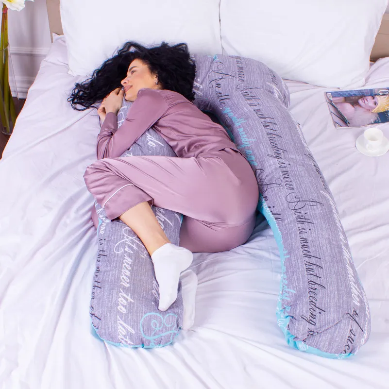 Подушка для беременных и отдыха U-образная № 8005 Naturale Line Print "Tulio" EcoSilk бязь