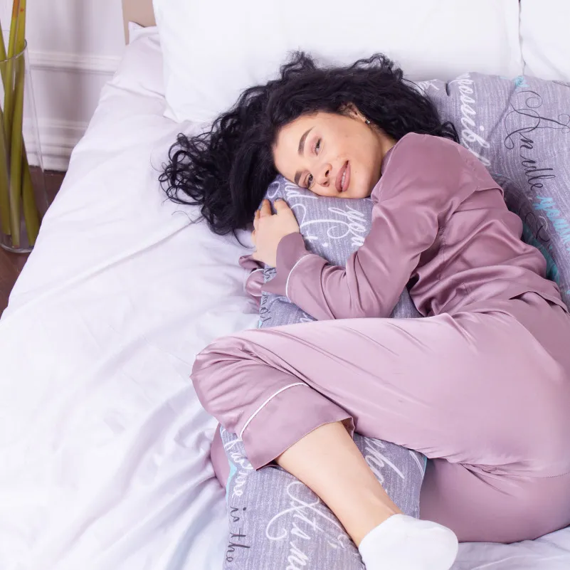 Подушка для беременных и отдыха U-образная № 8005 Naturale Line Print "Tulio" EcoSilk бязь - 5