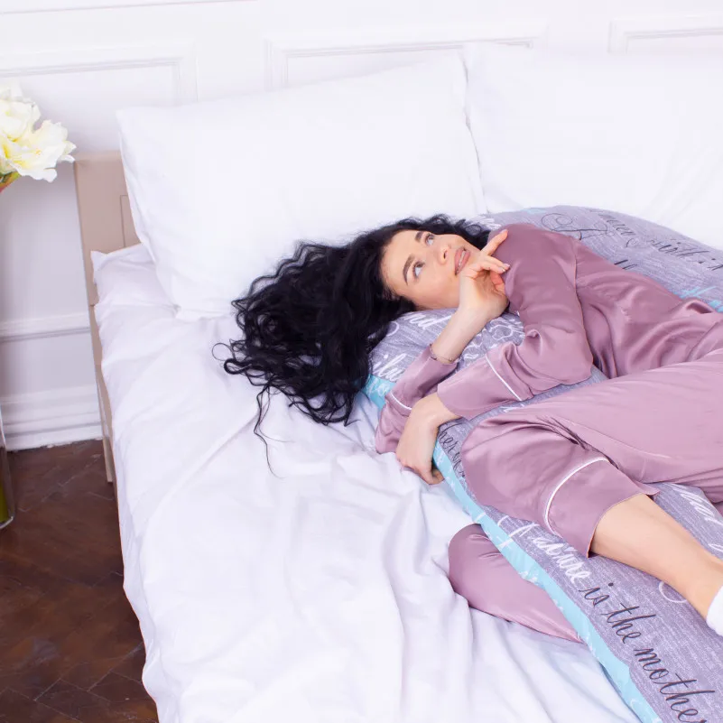 Подушка для беременных и отдыха U-образная № 8005 Naturale Line Print "Tulio" EcoSilk бязь - 6