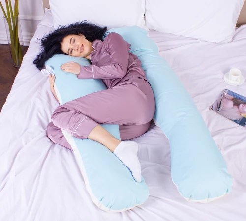 Подушка для беременных и отдыха U-образная № 8017 Eco Line "Clear Water" EcoSilk микросатин