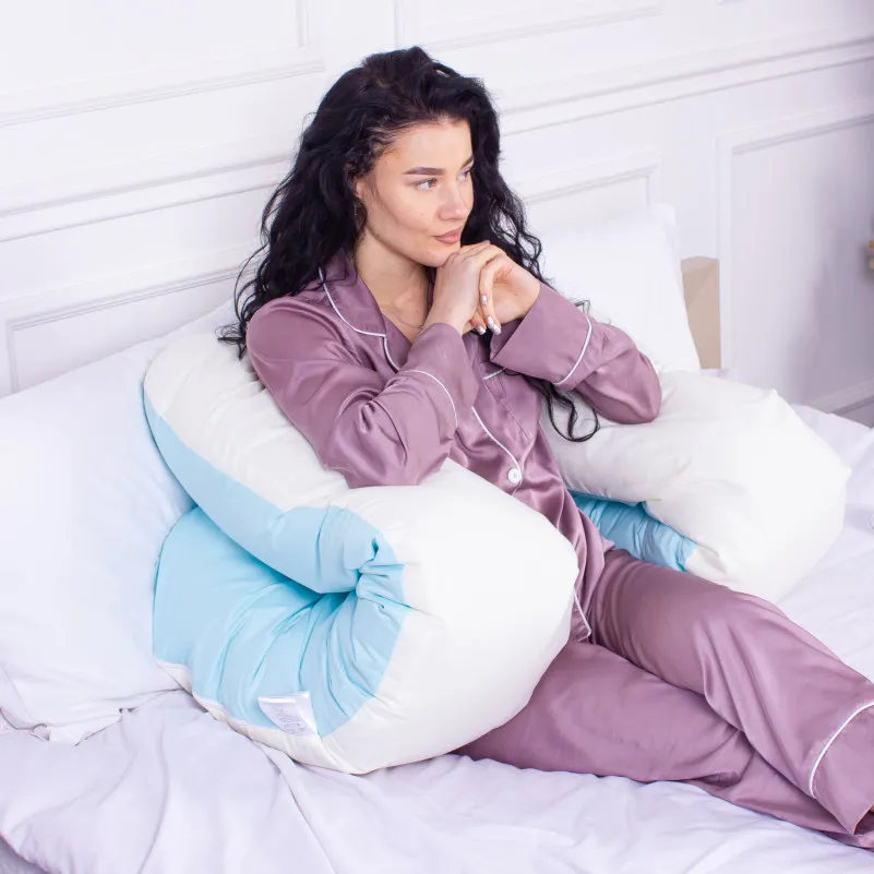 Подушка для беременных и отдыха U-образная № 8017 Eco Line "Clear Water" EcoSilk микросатин - 7