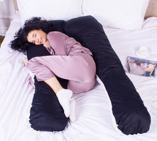 Подушка для вагітних та відпочинку U-подібна № 8029 Delicate Satin "Classic" EcoSilk сатин