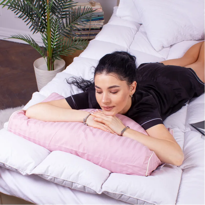 Подушка ортопедическая (стружка Memory) №4184 Satin Stripe 30-0007 Pink KIDDY 50*29*5/8 см - 2