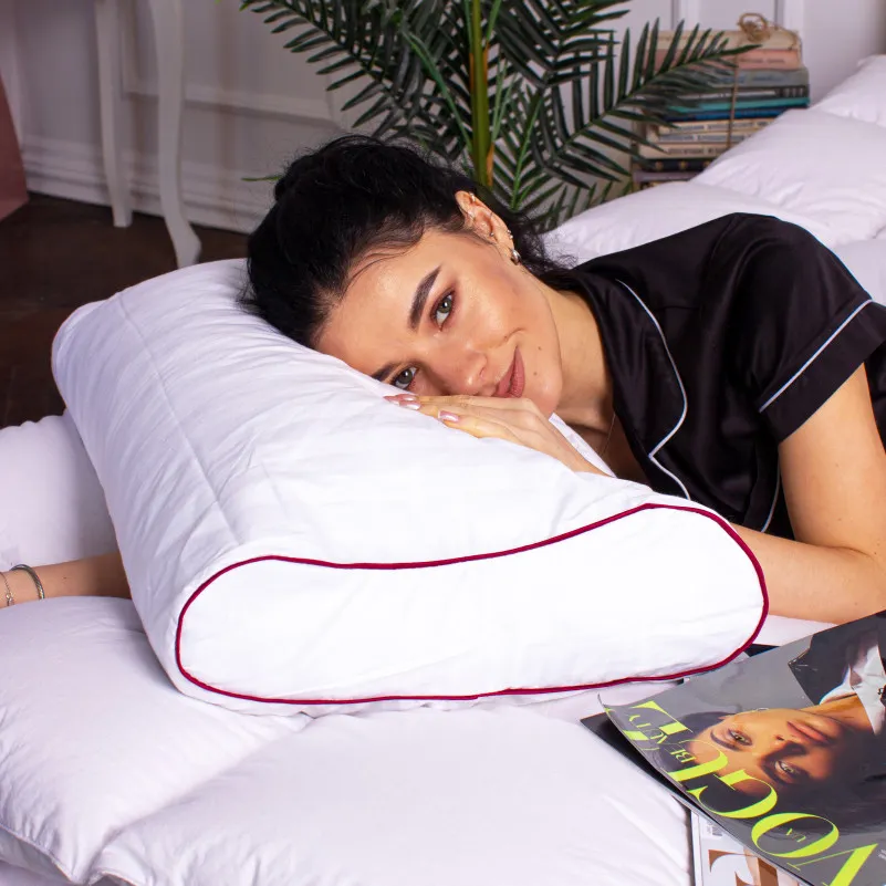 Подушка ортопедична (стружка Memory) №4236 Satin Stripe 30-0001 White 58*40*10,5 см - 5