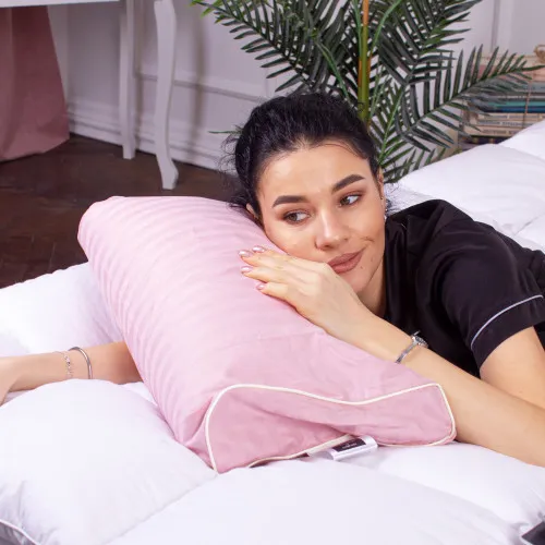 Подушка ортопедическая (стружка Memory) №4184 Satin Stripe 30-0007 Pink KIDDY 50*29*5/8 см - 2