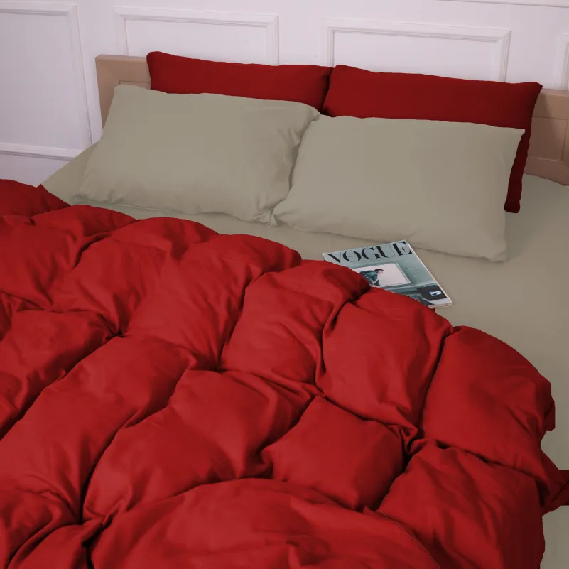 Комплект постельного белья TEENAGER Фланель 004-009 Cappuchino/Red - 6