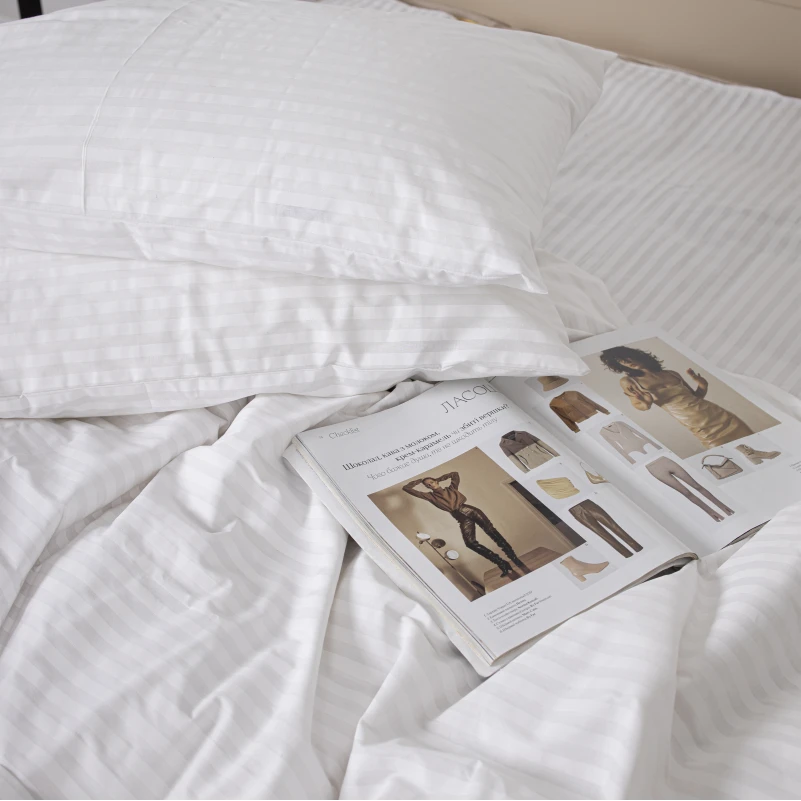 Наволочка бязь 17-0605 Stripe White Black Friday