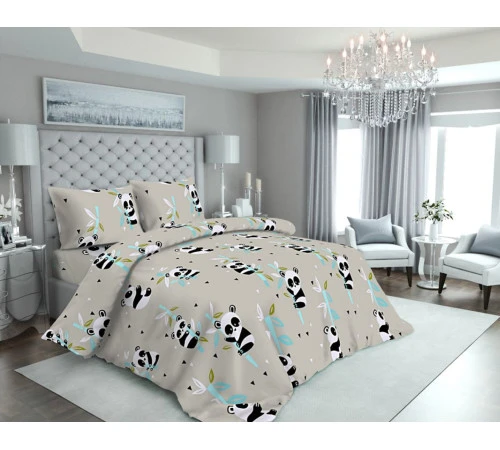 Наволочка Бязь 17-0504 Panda is gray
