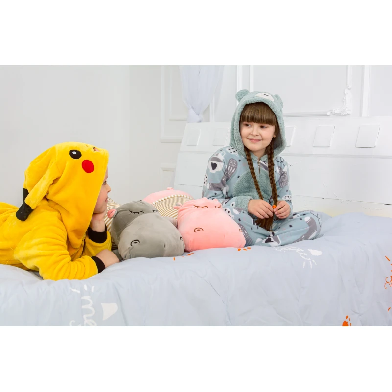 Плед+подушка детские №1054 Hippopotamus Gray - 5