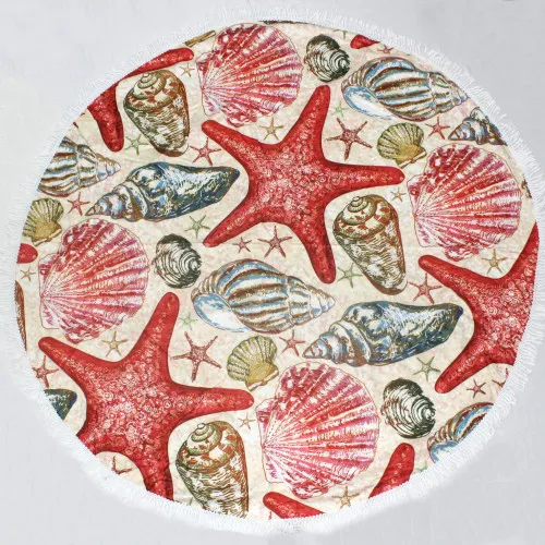 Пляжное полотенце №5078 Summer Time Seashells