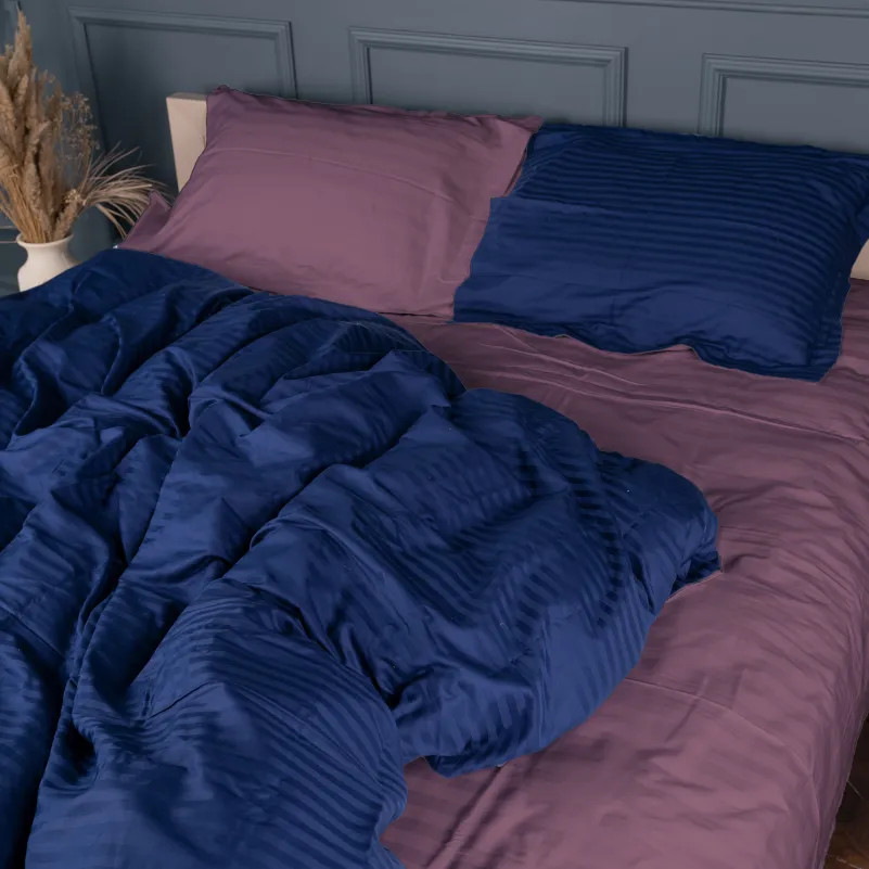 Комплект постельного белья Сатин JUNIOR Satin Stripe 30-0020 + 30-0008 Lovelin
