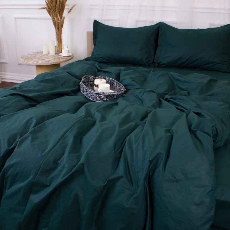 Простынь на резинке Poplin Line "091 Emerald" - высота 25 см (детские 10 см) - 8